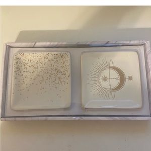 Celestial Sun Moon Astrological Trinket Jewelry Dish Tray Set New in Box